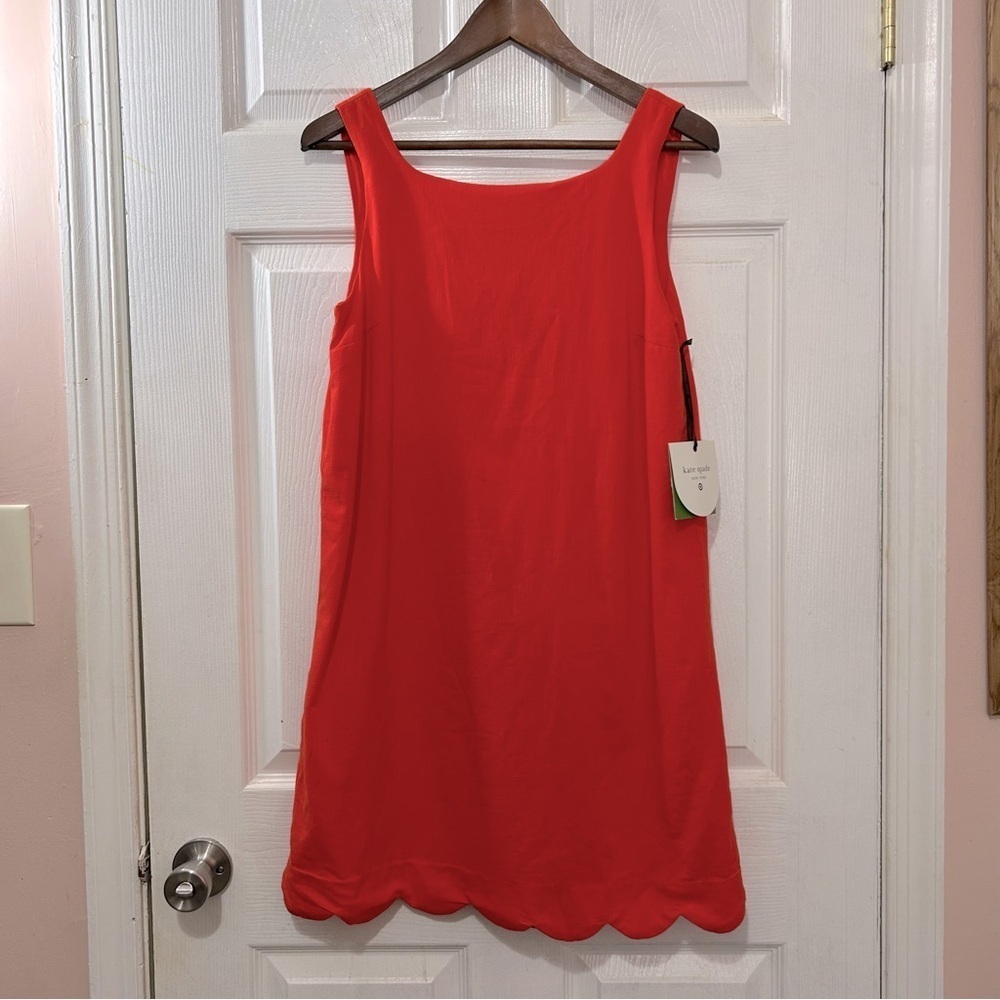 Kate Spade For Target Women's Red Dress Fully Lined Scalloped Hem Sleeveless XS